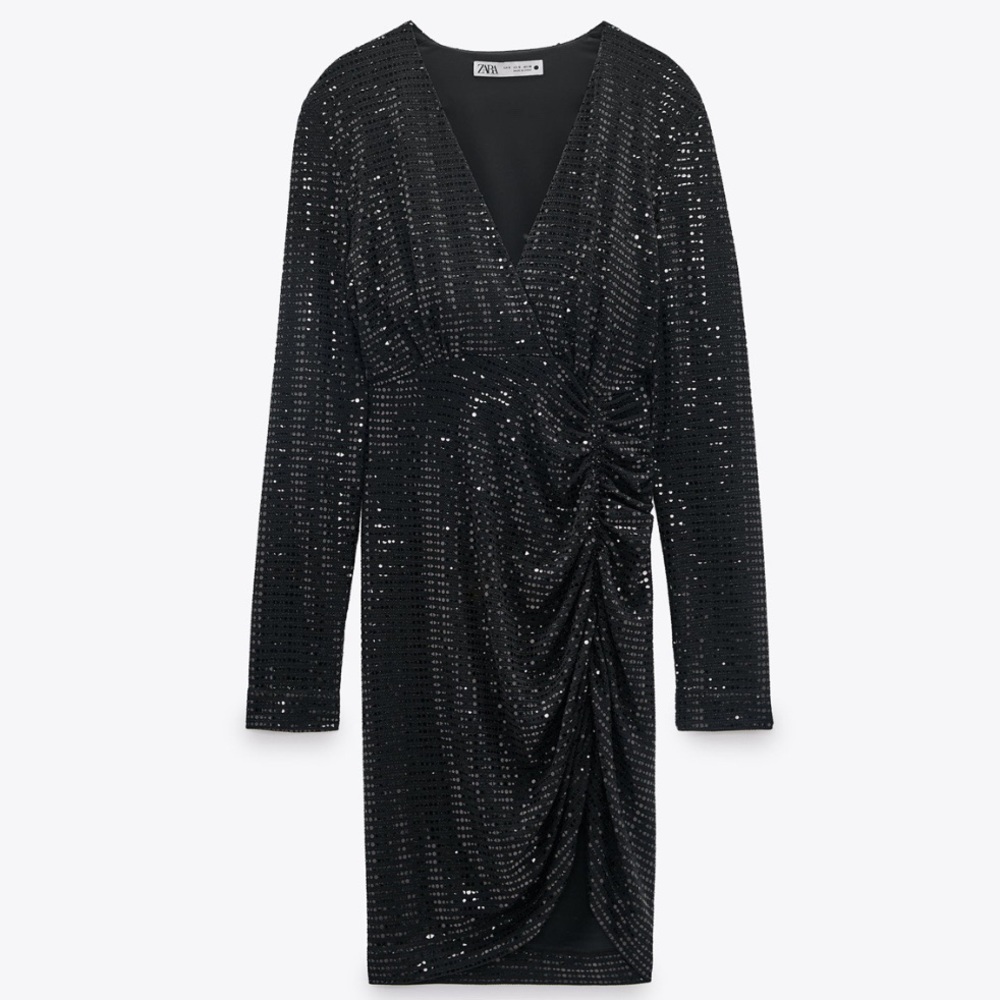 Zara Sparkly Draped Dress